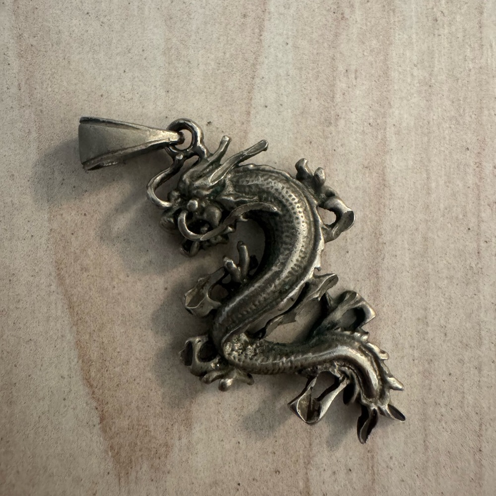 Antique Finish Dragon Pendant for Reptile Lovers